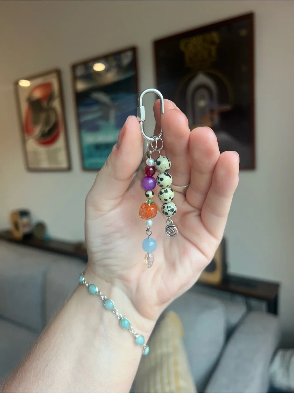 Beaded Charm Keychain - Multicolor